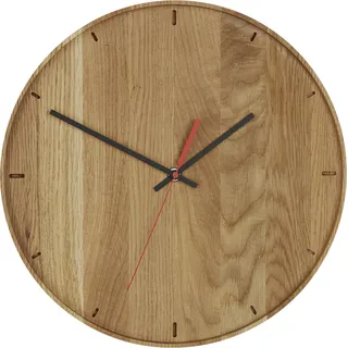 TFA Dostmann 60.3070.01 Quarz Wanduhr 350 mm x 40 mm Eiche Echtholz (60.3070.01)