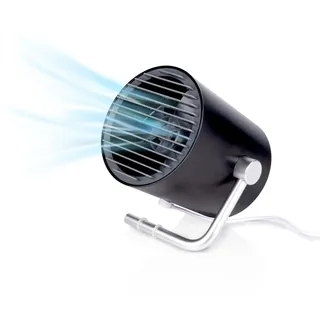 Lifetime Air Mini Ventilator 5V- Tischventilator 2 Geschwindigkeiten – Ventilator Klein Kompakt und Tragbar - USB Ventilator mit Kabel - 118x118x125MM - Kunststoff – Schwarz