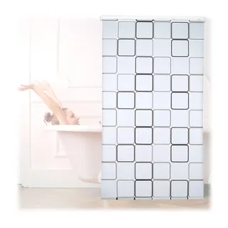 Relaxdays Duschrollo , Weiß , Kunststoff, Metall , 120x5 cm , Heimtextilien, Badtextilien, Duschvorhänge