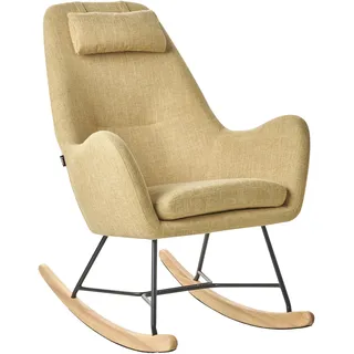 Beliani Schaukelsessel Arrie Polyester 48 x 116 x 92 cm Gelb
