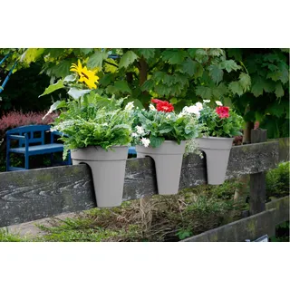 KHW Balkonkasten "Flowerclip" ØxH: 27x27,5 cm, grau