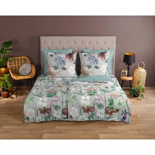 Muller Textiles Good Morning Wendebettwäsche Fina Renforcé blau-Flieder Größe 155x220 cm (80x80 cm)