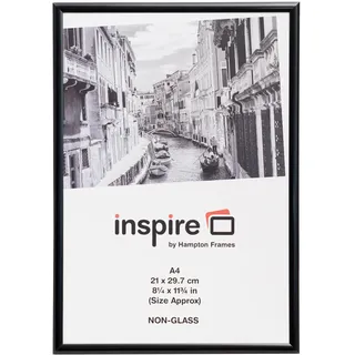 Alumaxx | Bilderrahmen A4, Aluminium, Schwarz, 21 x 30 cm | Acrylglas-Front, MDF-Rückwand, einfache Wandmontage | Für Poster, Urkunden, Fotos