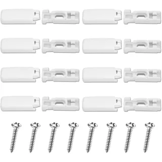 TOKSEO 8 Stück Plissee Ersatzteile, Klemmträger Plissee Halterung Ersatzteile Weiß mit Schrauben, Kunststoff Spannschuhe für Plissees (10 x 28 mm)