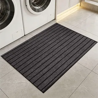 JIAFANG Hochwertige Fußmatte 40 x 160 cm Sauberlaufmatte mit Rutschfester Rückseite Fußabtreter Antistatisch Fußmatte in Vielen Größen für Haustür Innen Und Außen, Grau