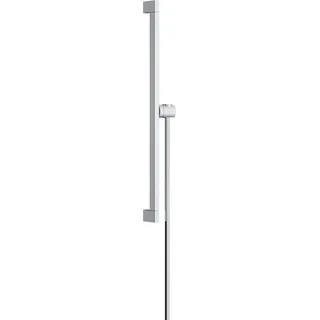 hansgrohe Unica Duschstange E PURO, 65 cm mit Easy Slide Duschkopfhalter und Duschschlauch, 24404000, Farbe: Chrom