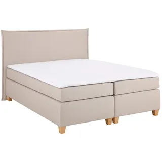 Home affaire Boxspringbett »Houssay« inkl. Topper, 5 Breiten, 2 Härtegraden auch in Überlänge 220 cm, beige