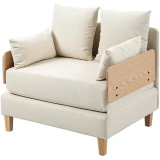 [en.casa] Schlafsofa Seinlus 1-Sitzer Beige