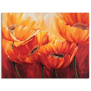 Artland Wandbild "Vier Mohnblumen" Blumen 1 Stk. tlg. als Leinwandbild, Poster in verschied. Größen, farbe bild(er): orange