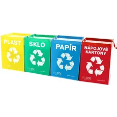 Sixtol Müllbeutel SORT EASY 4 CARTON, 30x30x40cm, 4x36l, 4 Stück, Abfallsack