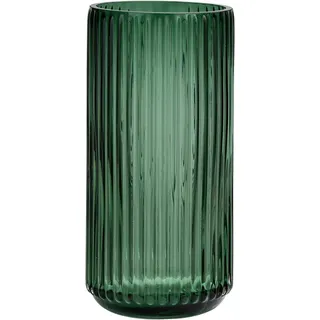 Vzmiza Grün Glas Vase 20 cm Für Moderne Heimdekoration - Flower Vase Für Pampasgras - vasen Glas für Hochzeit - Gerippt Blumenvase für tulpen-Esstisch, Wohnen-BodenVase