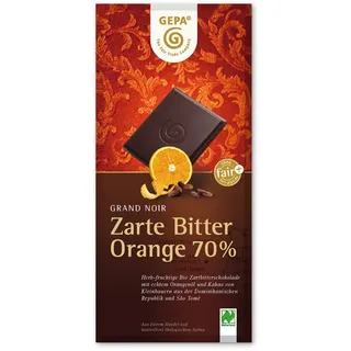Gepa Bio Grand Noir Zarte Bitter Orange 70%, 100 g