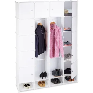 Relaxdays Kleiderschrank 145,0 x 36,5 x 198,0 cm weiß