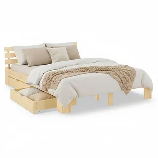 Homestyle4u Holzbett 160 x 200 cm Braun