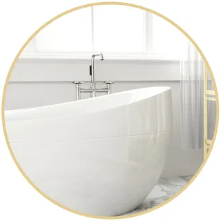 Homcom Badspiegel Rund mit Rahmen, 70x70 cm für Badzimmer Gold | Splitterschutzfolie, Wandspiegel, Schlafzimmer