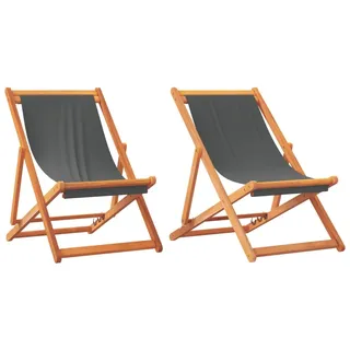 vidaXL Klappstühle, 2 Stück, grauer Stoff - Grau