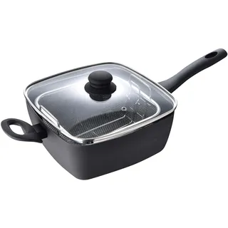 San Ignacio Quadratische Bratpfanne, 24 x 24 x 9,5 cm, Aluminium, Induktion, mit Deckel optimum