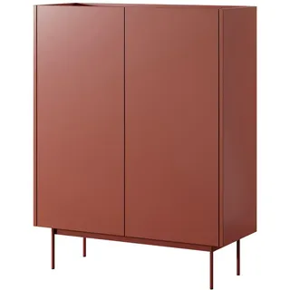 Komodee Sideboard Kelowna Kom2-2D System der leisen Schließung der Fronten, Rot , Metall , 97x122x37 cm , Kleinmöbel, Kommoden, Sideboards