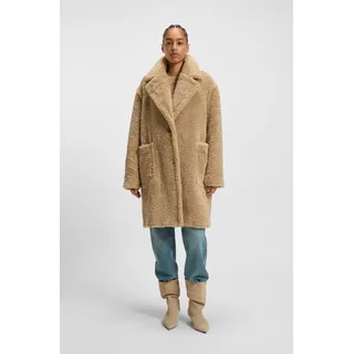 Kurzmantel BOSS ORANGE "Catedy Premium Damenmode", Damen, Gr. 44, rust, copper 222, Plüsch, Obermaterial: 100% Polyester, unifarben, relaxed fit knieumspielend, Mäntel Kurzmantel, aus softem Teddy, Relaxed Fit