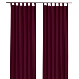 heimtexland ® Schlaufenschal Kräuselband Uni Bordeaux-Rot HxB 245x140 Blickdicht Lichtdurchlässig Vorhang ÖKOTEX Typ117