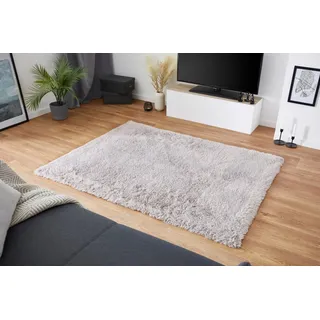 Andiamo Teppich »Alpa« rechteckig 36 mm Höhe Uni Farben, Microfaser, besonders weich & kuschelig, Schlafzimmer, grau