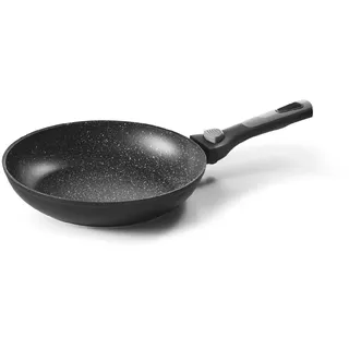 Pradel Excellence - PCUI002002 - Pfanne aus Schmied-Alu Pierra Ø24cm - Antihaftbeschichtung in Steinoptik - Abnehmbarer Griff - Alle Herdarten, Induktion & Ofen