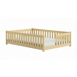 Kids Collective Jugendbett Bodenbett 140 x 200 cm Kiefer naturbelassen beige