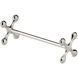 EDZARD 6er Set Messerbank Kreuz (L 7 cm) in silber - Halter, Ablage für Besteck, Messer, Gabel, Essstäbchen - Messerhalter fürs Dinner - edel Küchen Deko Artikel für den Tisch