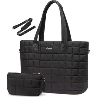 Laptoptasche Damen 17 Zoll Schwarz Business Uni Büro Handtasche - Schwarz