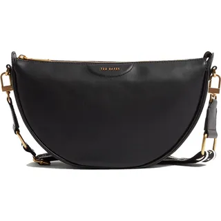 Ted Baker Umhängetasche Schultertasche Essina Webbing Leather Half Moon Crossbody Bag Black schwarz - Schwarz