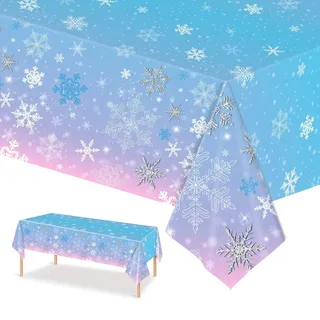 Phogary Schneeflocke Tischdecke 220 cm Blau/Rosa