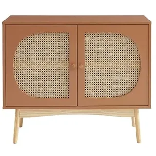 BAÏTA Sixtine-Anrichte, Terrakotta und Rattangeflecht, 90 cm