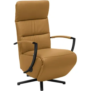 Cantus Relaxsessel , Cognac , Metall , Echtleder , Color-Finish-Leder , 64x112x80 cm , Fußauswahl, Lederauswahl, Stoffauswahl, Relaxfunktion , Wohnzimmer, Sessel, Ledersessel