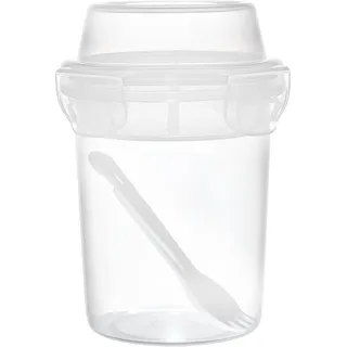 COOK CONCEPT, KA0544, Lunch Box Double Compartment Cup 44Cl, Transparent Design, Ideal for Takeaway Meals, Practical and Durable, Size: 44Cl, Color: Transparent