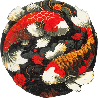 Wash+Dry Koi Couple 90 x 90 cm Bunt