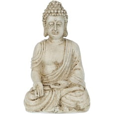 Bild von Buddha Figur sitzend, wetterfest, frostsicher, Gartenstatue, Zen Dekofigur HBT: 17,5 cm)