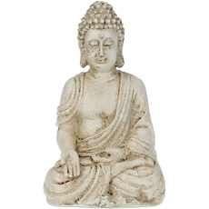 Bild Buddha Figur sitzend, wetterfest, frostsicher, Gartenstatue, Zen Dekofigur HBT: 17,5 cm)