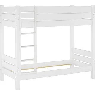 Etagenbett extra stabil 100x200 Nische 100 Kiefer-Hochbett weiß Zubehör wählbar V-60.16-10Wohne Zubehör - Weiß