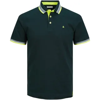 JACK & JONES Herren Poloshirt JJEPAULOS - Relaxed Fit Plussize XXL-8XL Baumwolle, Größe:3XL, Farbe:Deep Teal NEON 12143859