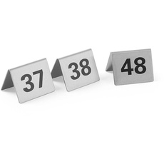 Bild Tischnummern, Nummer 37-48, 50x35x(H)40mm, Edelstahl 18/0