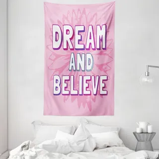 ABAKUHAUS rosa, Weiß, Wandteppich und Tagesdecke, Motivphrasen aus Weiches Mikrofaser Stoff Waschbar ohne Verblassen Digitaldruck, 140 x 230 cm, Weiß Rosa - Rosa