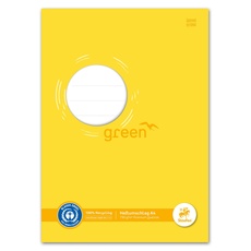 Staufen 794004608 - Staufen Green Heftumschlag - mit Beschriftungsfeld, DIN A4, 150g/m2 Recyclingpapier, perfekter Schutz für Schulhefte, Farbe gelb, 10 Stück
