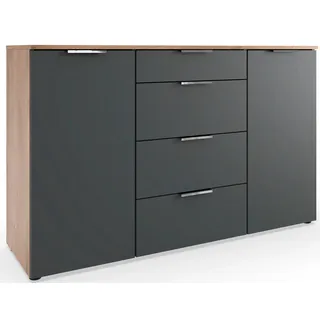 WIMEX Kombikommode 135 x 84 x 41 cm Graphit / Plankeneiche