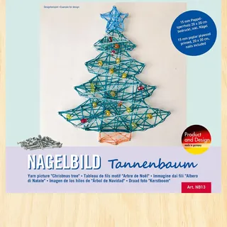 Pebaro NB13 Nagelbild Tannenbaum Bastelset 20 x 20 cm