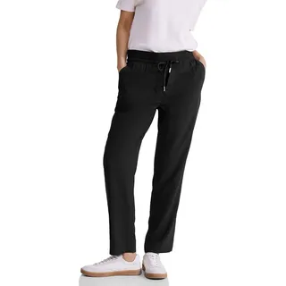 STREET ONE Damen A377201 Viskose Hose, Black, 40W x 28L