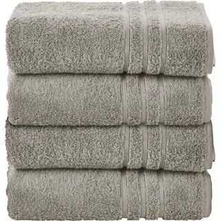 Handtuch Set DONE. "Daily Uni", grau (taupe), 4 Stk., 4 Handtücher (50x100cm), Walkfrottier, Walkfrottier, Obermaterial: 100% Baumwolle, Handtücher, Handtuch Set, Uni Farben, saugfähiges Walkfrottier