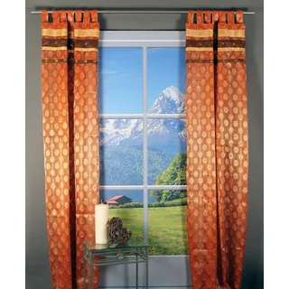 HOSSNER - ART OF HOME DECO Gardine »Arnisee«, (1 St.), Schlaufenschal mit Dekokante, orange