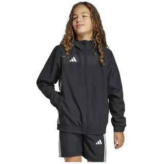 Adidas Tiro 25 Essentials Woven Reißverschlusspullover - Black / White - 9-10 Jahre