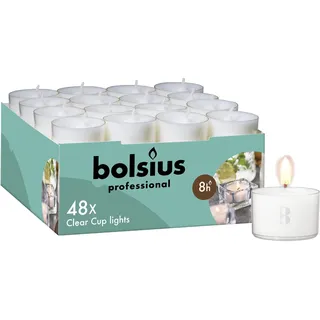 Bolsius Teelichter 3,9 cm 48 St. weiß