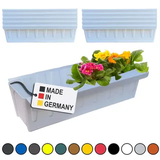 Paletten Blumenkasten 10er-Set Weiß Einsatz zum an- & Einhängen Pflanzkasten